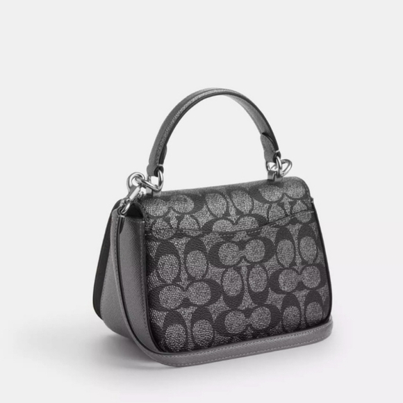 Coach Lysa Top Handle Bag In Signature Canvas - Picture 2 of 10
